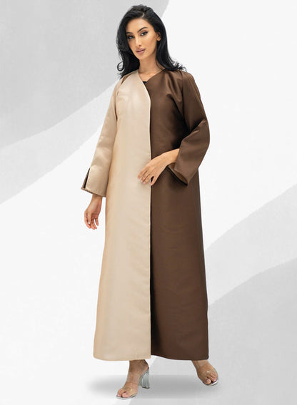 Beige open abaya