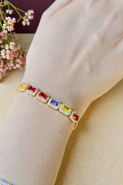 Multicolor Stone studded Minimal Bracelet