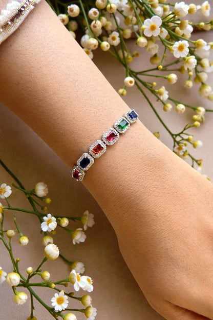 Multicolor Stone studded Minimal Bracelet