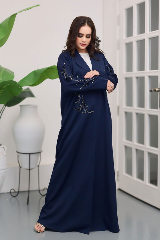 Navy Blue Coat style Abaya for women