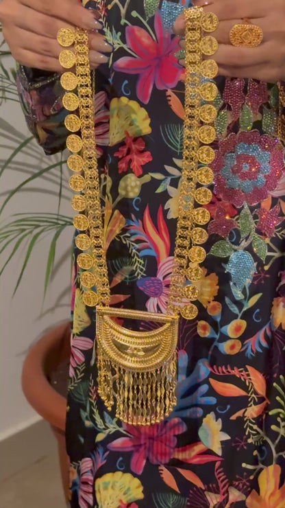 Abeer Golden Long Necklace set