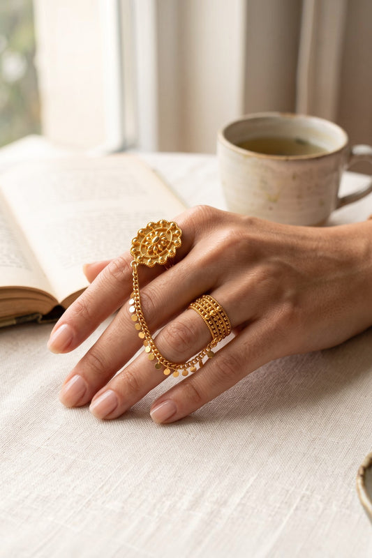 Rumaisa Adjustable Double Ring