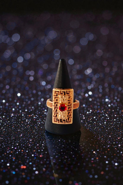 Red Traditional Adjustable Ring