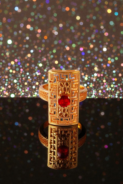 Red Traditional Adjustable Ring
