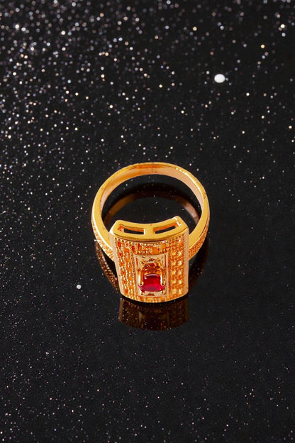 Red Traditional Adjustable Ring
