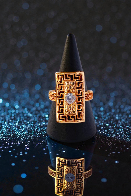 White Traditional Adjustable Ring