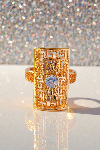 White Traditional Adjustable Ring