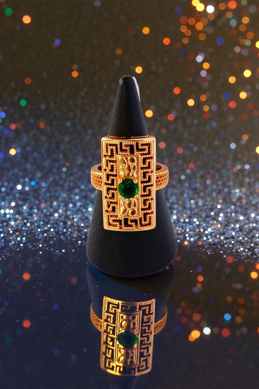 Green Traditional Adjustable Ring