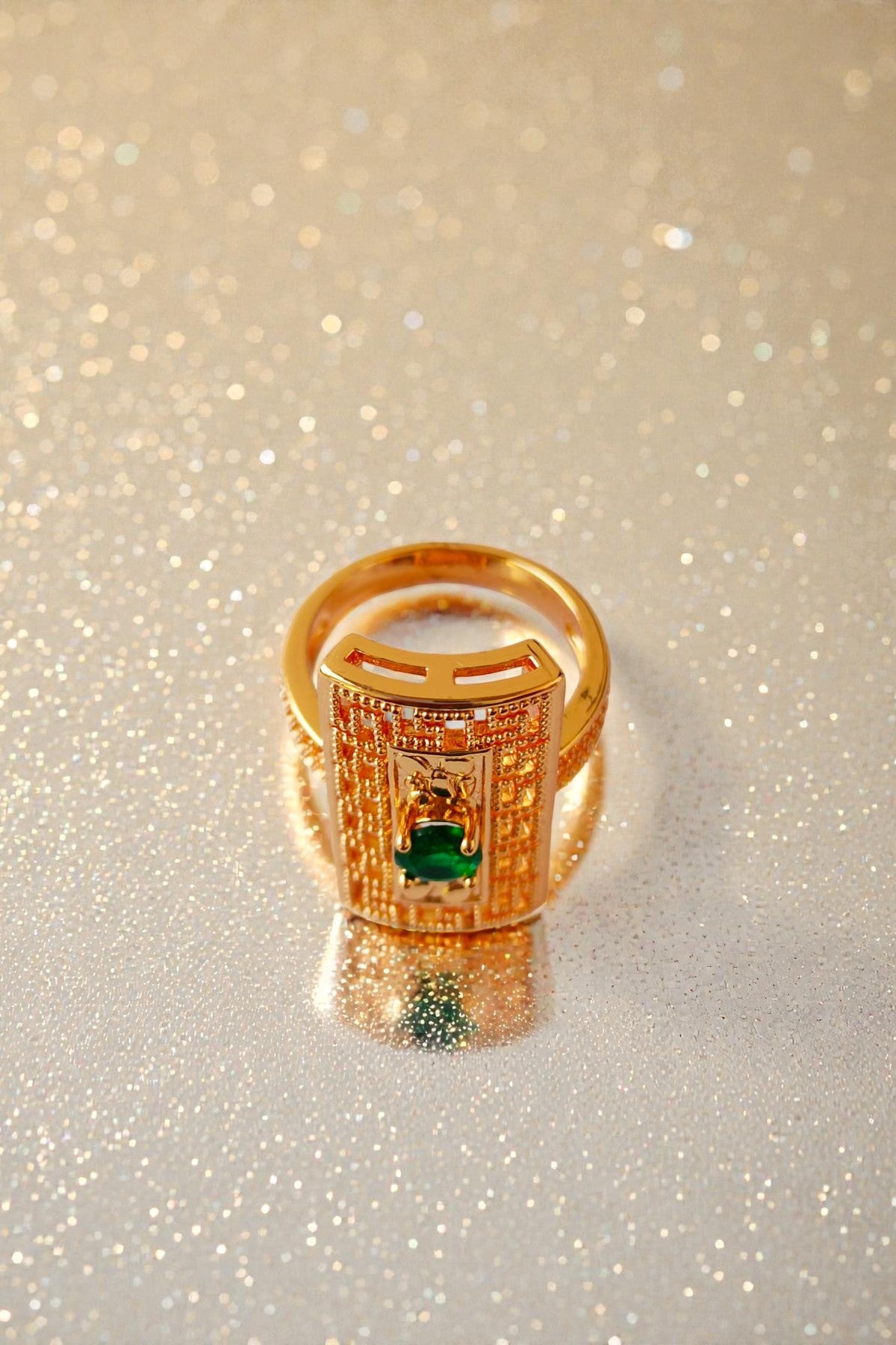 Green Traditional Adjustable Ring