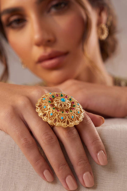 Atiya Multicolor Adjustable Ring