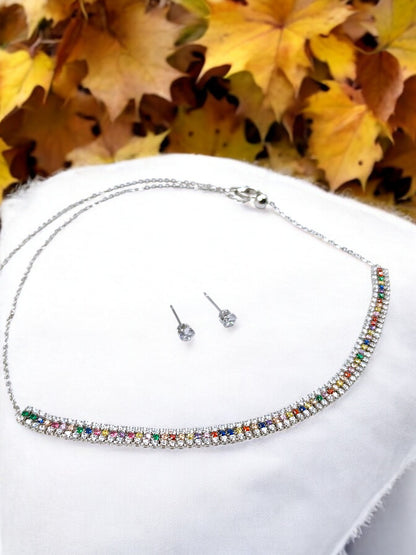 Amara Necklace Set in Silver