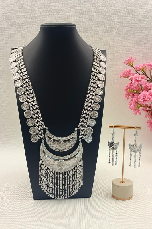 Dana Silver Long Necklace set