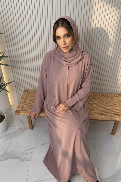 Star Accent Taupe Abaya