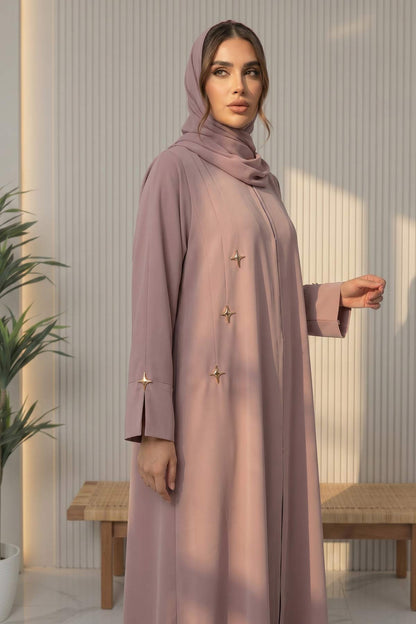 Star Accent Taupe Abaya