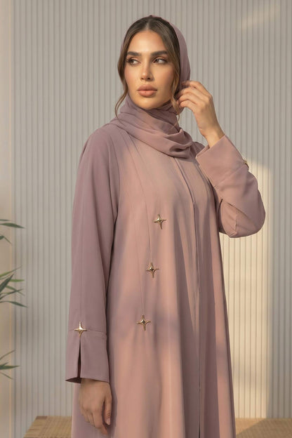 Star Accent Taupe Abaya