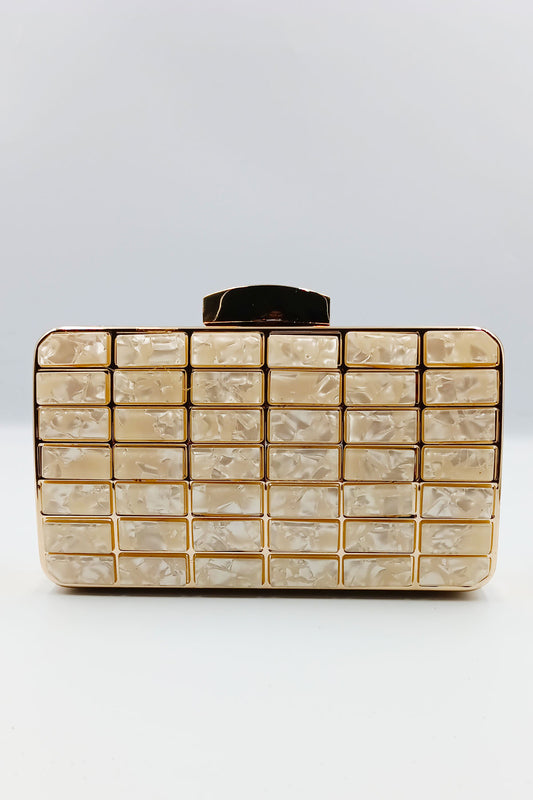 Mosaic-Inspired Creamy White Clutch