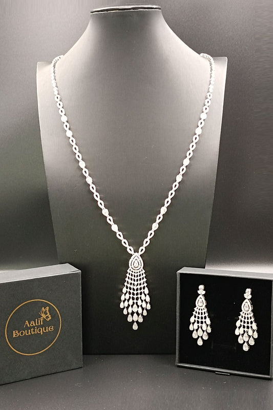 White Zircon Necklace Set